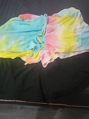 GEEGEE Pastel Tie-Dye Lounge Shorts with Drawstring